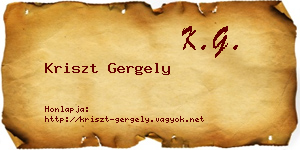 Kriszt Gergely névjegykártya